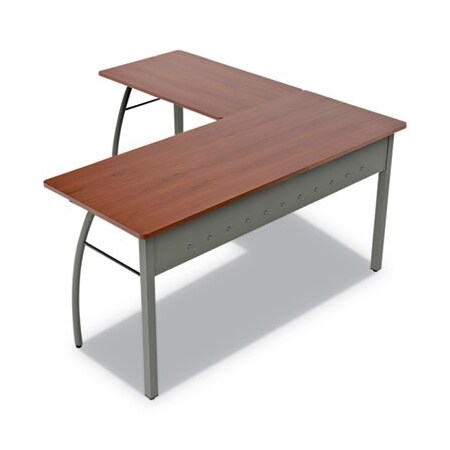 Linea Italia Trento Line L-Shaped Desk, 59.13in X 59.13in X 29.5in, Cherry TR737CH